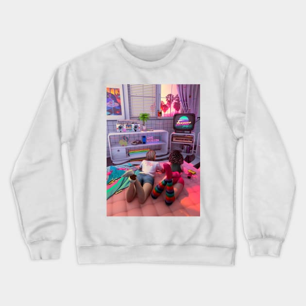 VHS Rewind Crewneck Sweatshirt by dennybusyet